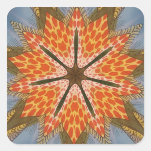 Savanna Star Bloom - Eine kühne afrikanische Tiera Quadratischer Aufkleber