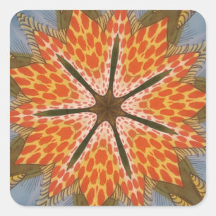 Savanna Star Bloom - Eine kühne afrikanische Tiera Quadratischer Aufkleber