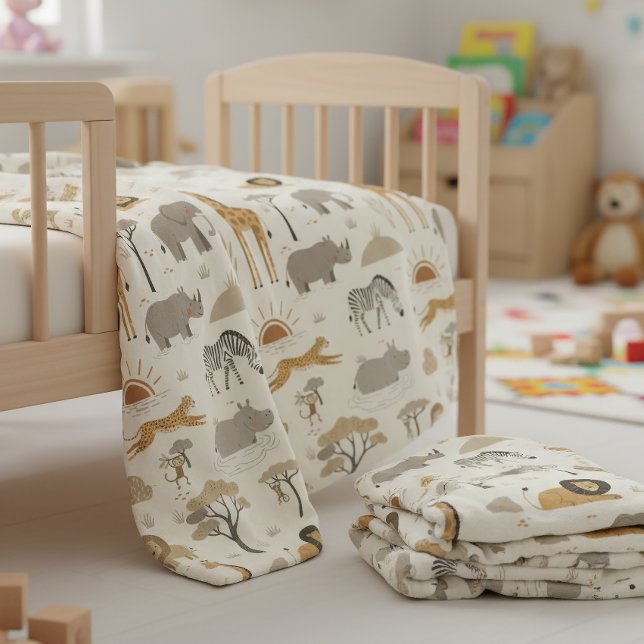 Savanna Sunrise Safari Pattern ID1259 Fleecedecke (Von Creator hochgeladen)