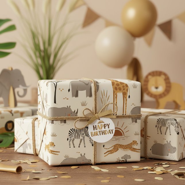 Savanna Sunrise Safari Pattern ID1259 Geschenkpapier (Von Creator hochgeladen)