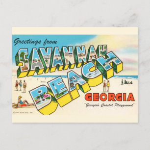 Savannah Beach Georgia Begrüßung  Postkarte