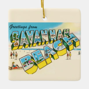 Savannah Beach Gruß Postcard Ornament