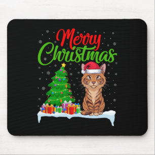Savannah Cat Christmas Tree Lights Xmas Savannah C Mousepad