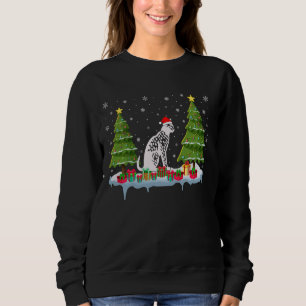 Savannah Cat Xmas Tree Lighting Men Ugly Chr Sweatshirt