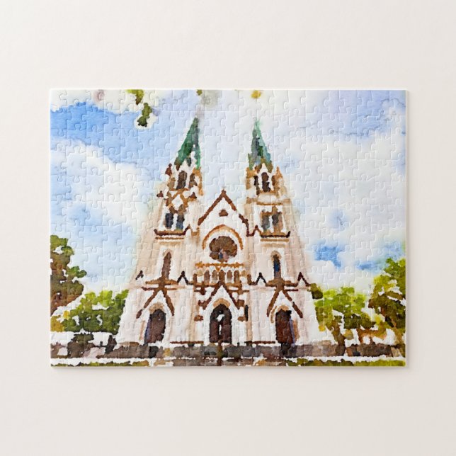Savannah Cathedral Wasserfarben Foto Puzzle (Horizontal)