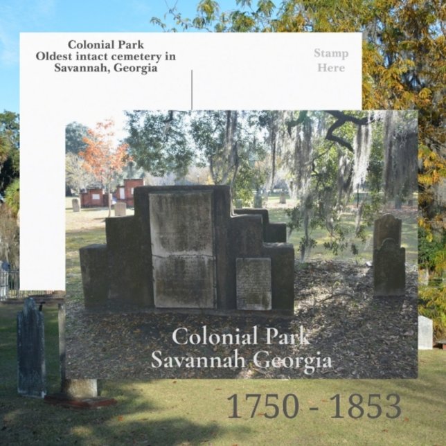 Savannah GA Colonial Park Friedhof Fotografisch Postkarte (Von Creator hochgeladen)