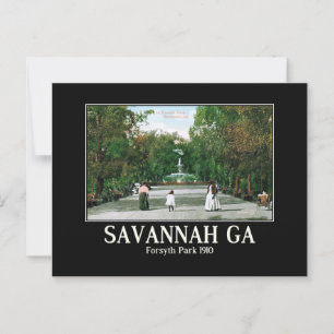 Savannah GA Forsyth Park 1900er Jahre Vintage-Insp Postkarte