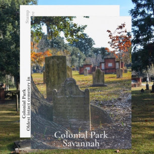 Savannah GA Historic Colonial Park Fotografy Postkarte