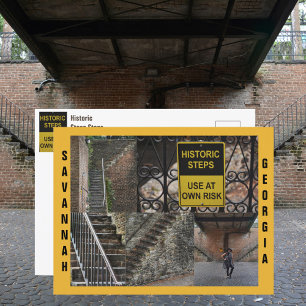 Savannah GA Historische Schritte Fotografisch Postkarte