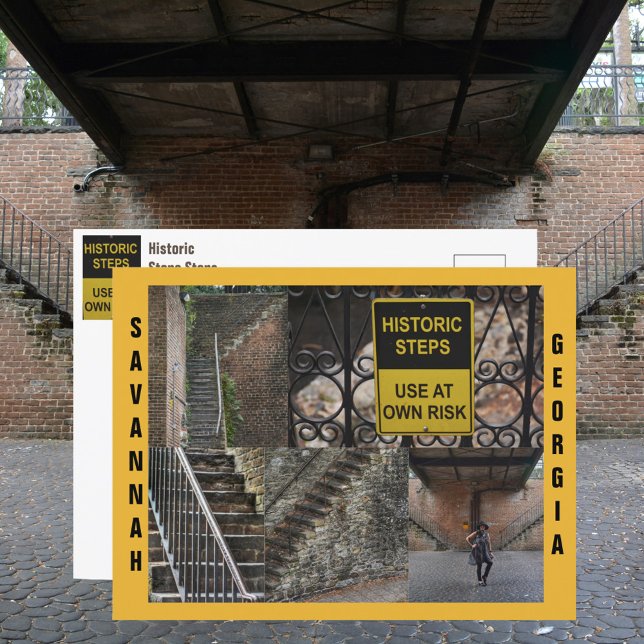 Savannah GA Historische Schritte Fotografisch Postkarte (Von Creator hochgeladen)