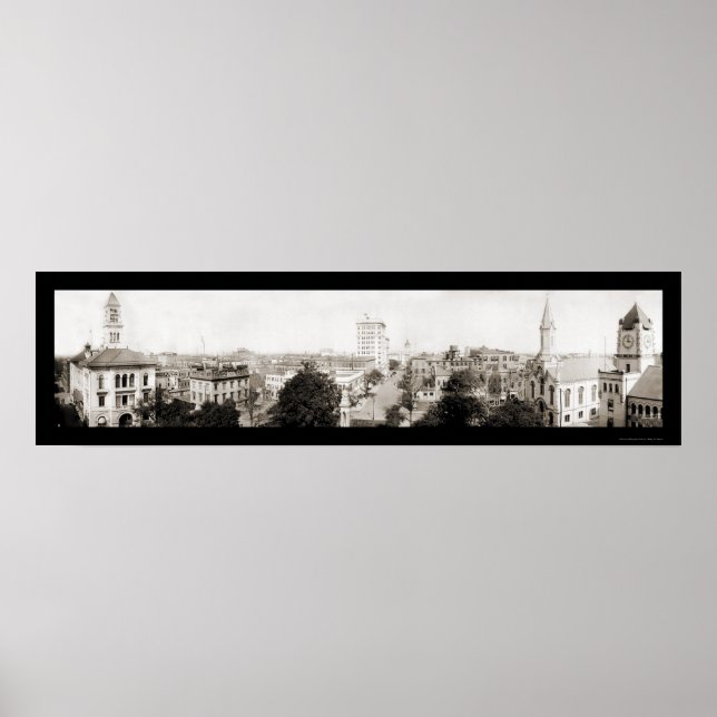 Savannah GA Panoramic Foto 1909 Poster (Vorne)