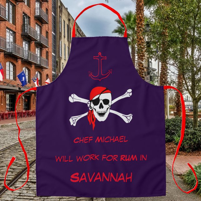Savannah GA Pirate Skull Crossbones Ships Anker Schürze (Von Creator hochgeladen)