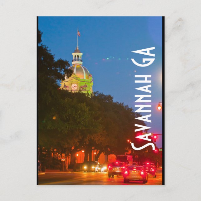 Savannah GA Postkarte (Vorderseite)
