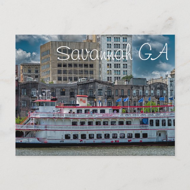 Savannah GA Postkarte (Vorderseite)