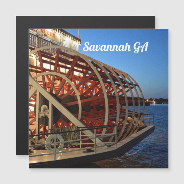 Savannah GA Riverboat magnetische Postkarte (Vorne/Hinten)