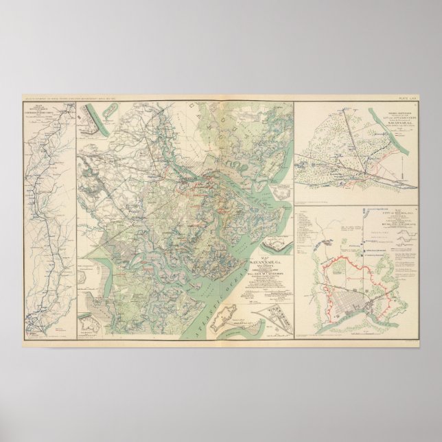 Savannah, Ga und Umgebung Poster (Vorne)