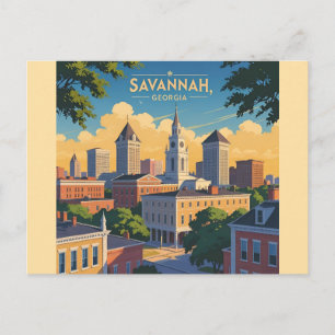 Savannah Georgia alte Skyline Postkarte