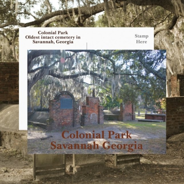 Savannah Georgia Colonial Park Fotografy Postkarte (Von Creator hochgeladen)