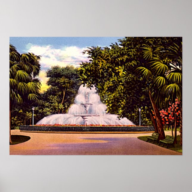 Savannah, Georgia Forsyth Park Fountain Poster (Vorne)