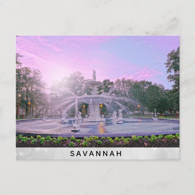 Savannah Georgia Forsyth Park Fountain Postkarte (Vorderseite)