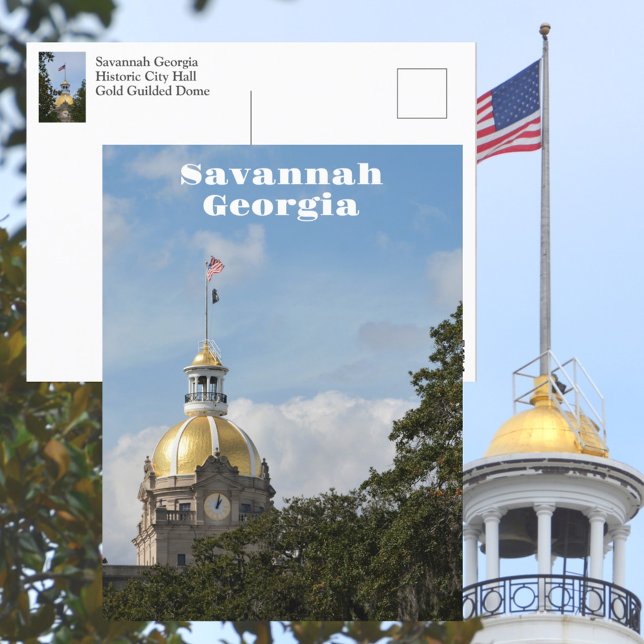 Savannah Georgia Historic City Hall Fotografie Postkarte (Von Creator hochgeladen)