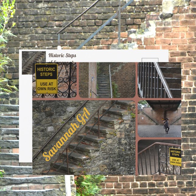 Savannah Georgia Historic Steps Postcard Postkarte (Von Creator hochgeladen)