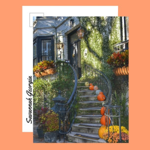 Savannah Georgia Historisches Zuhause Herbst Postkarte