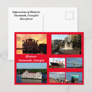 Savannah, Georgia Holiday Postcard Feiertagspostkarte
