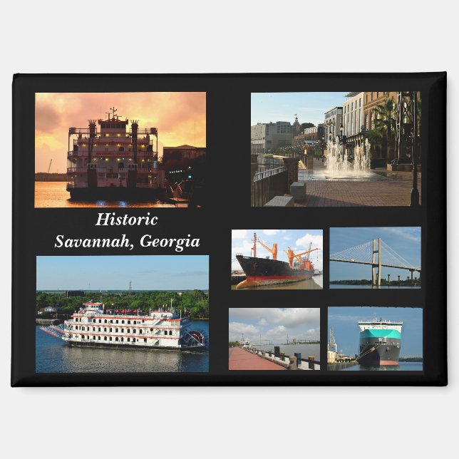 Savannah, Georgia Holiday Postcard Magnet (Vorderseite)