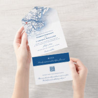 Savannah Georgia Karte Elegant Navy Hochzeit