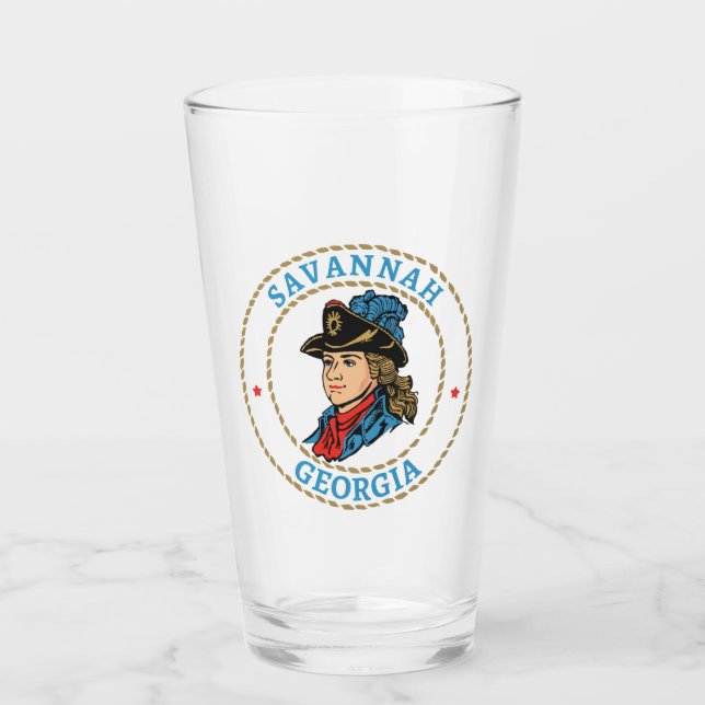 Savannah Georgia Kolonialstil Glas (Vorderseite)