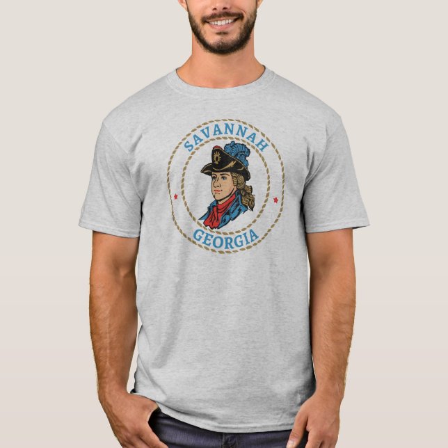 Savannah Georgia Kolonialstil T-Shirt (Vorderseite)