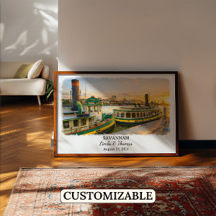 Savannah Georgia Poster, Aquarell, Maßgeschneidert Poster