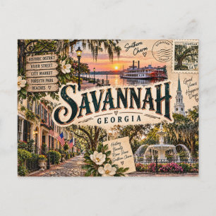 Savannah, Georgia Postkarte
