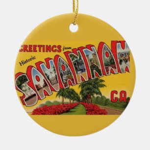 Savannah Georgia Retro Farbige Keramik Ornament