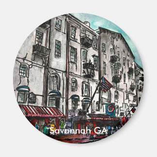 Savannah Georgia River Street Art zeichnend Magnet