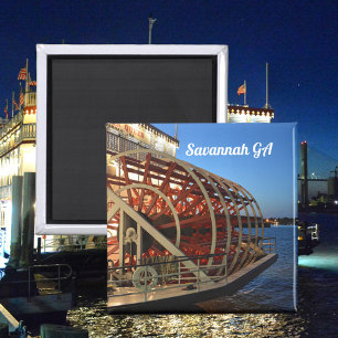 Savannah Georgia Riverboat Fotografisch Magnet
