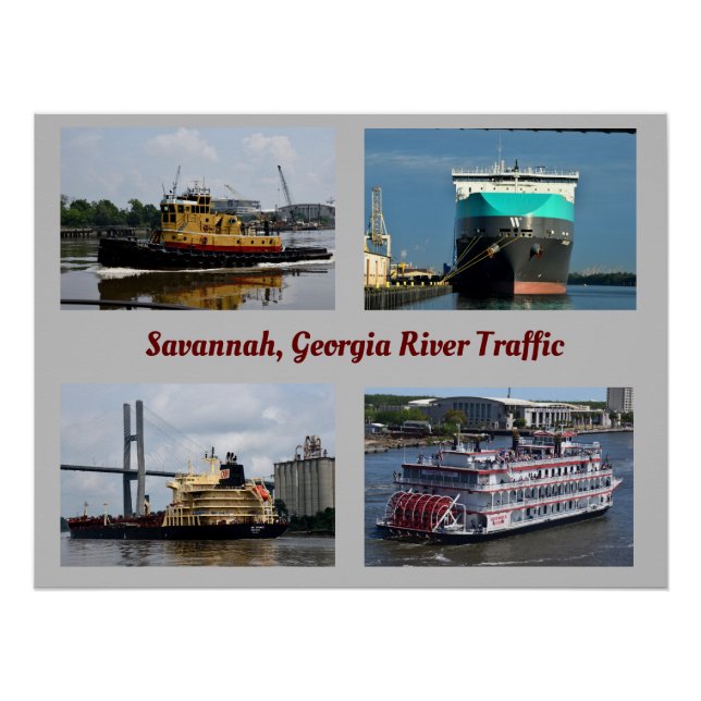 Savannah, Georgia Schifffahrtsweg Poster (Vorderseite)