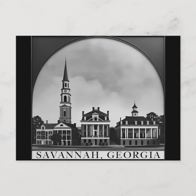 Savannah Georgia Skyline | Save Cityscape Postkarte (Vorderseite)