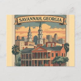 Savannah Georgia Skyline | Save Cityscape Postkarte