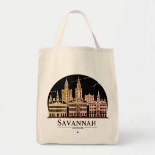 Savannah Georgia Skyline Tragetasche