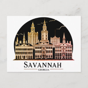 Savannah Georgia Skyline wird zu Postkarte
