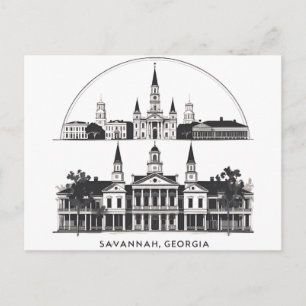 Savannah Georgia Skyline wird zu Postkarte