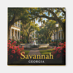 Savannah Georgia Spanischer Moos & Historische Plä Magnet