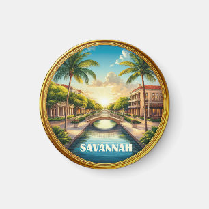 Savannah Georgia Spanischer Moos Historischer Plat Magnet
