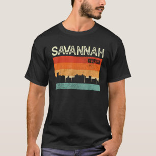 Savannah Georgia Town Skyline T Shirt