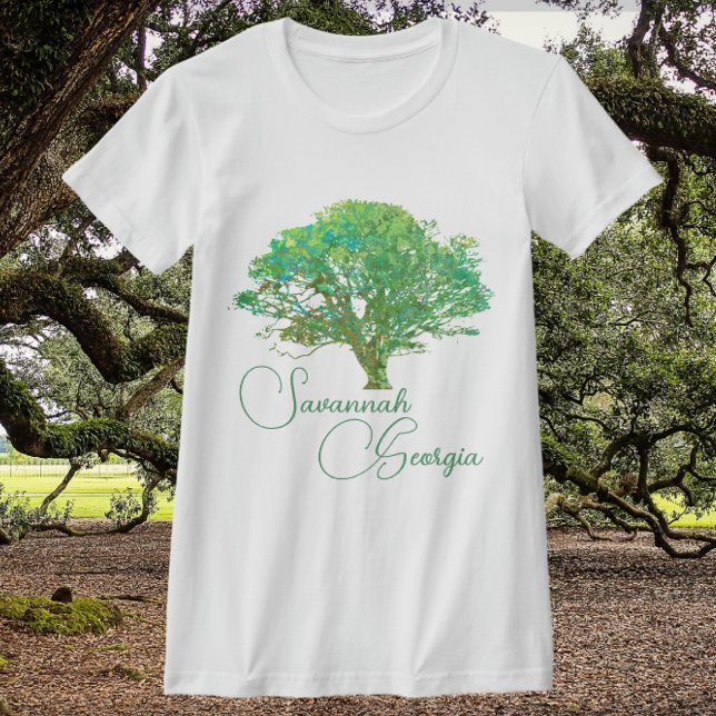 Savannah Georgia verzaubert Live Oak Tree T-Shirt (Von Creator hochgeladen)