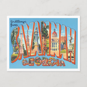 Savannah, Georgia Vintage-Großbuchstaben-Postkarte Postkarte