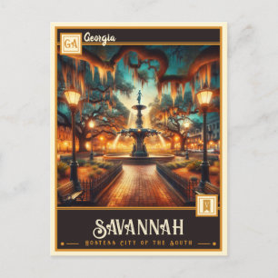 Savannah, Georgia   Vintage Postkarte
