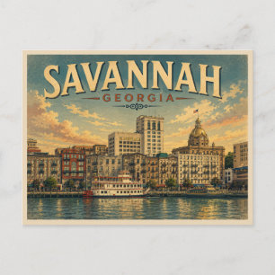 Savannah Georgia Vintage Reise Postkarte